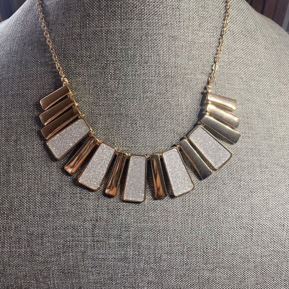 Sparkle & Gold Bar Fringed Necklace - Picture 1 of 2